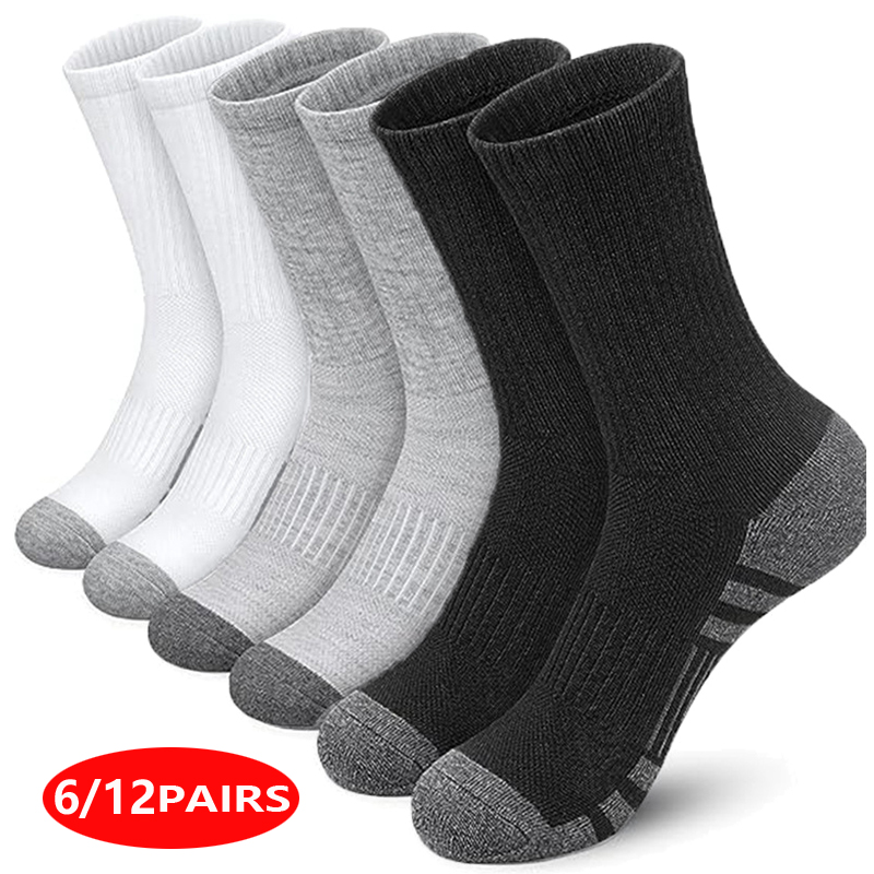 Cotton Crew Sock Pack - جوارب رياضية عالية الأداء للرجال، ناعمة