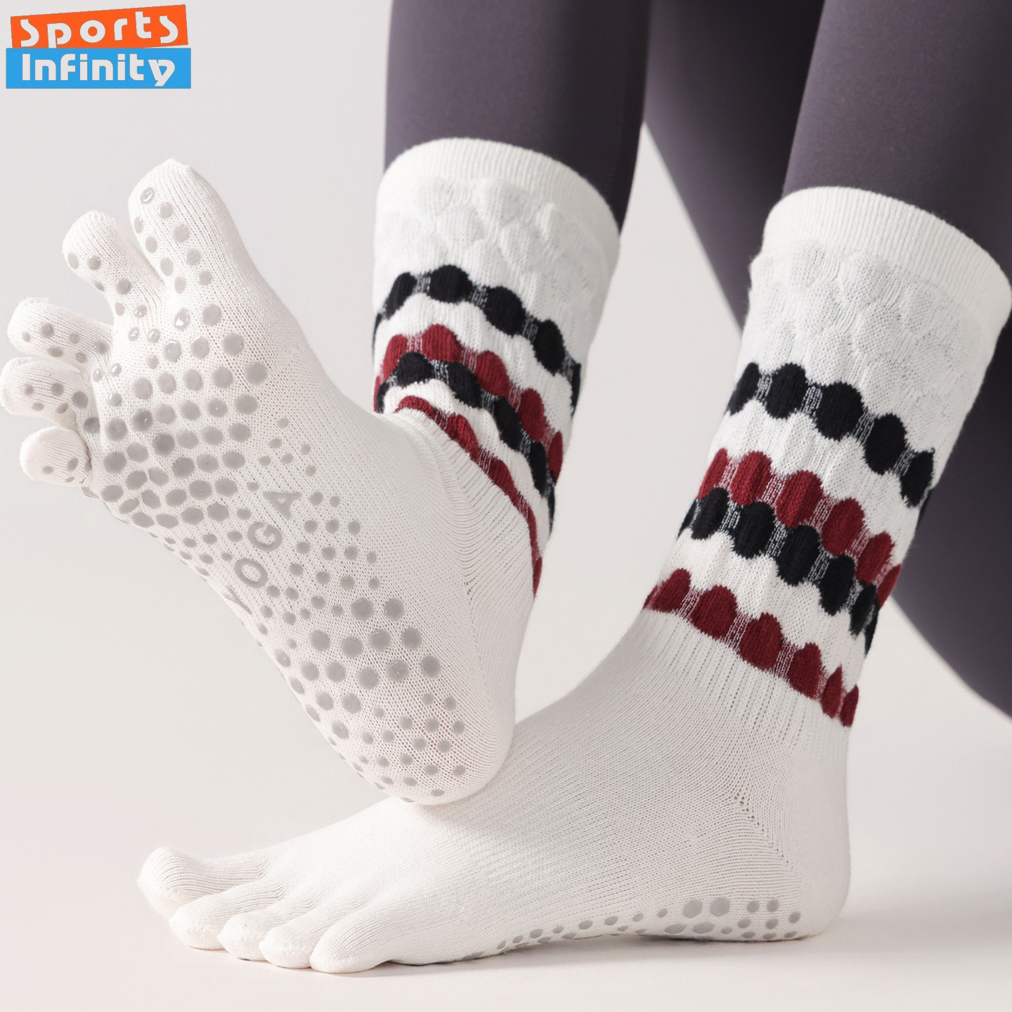 Toe Sock Split - موضة خمسة أصابع اليوغا الجوارب المضادة