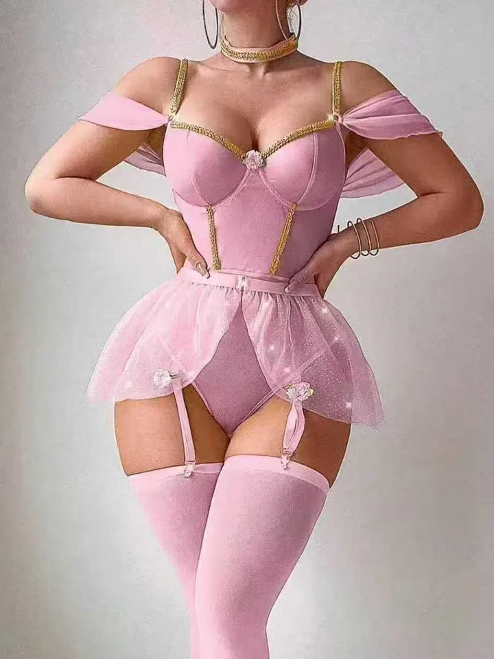 Fishnet Stocking Women - بدلات جسم لامعة وجذابة من قطعة
