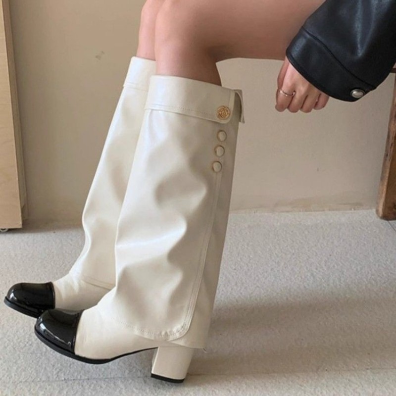 أحذية طويلة أنيقة باللونين الأ - مراجعة Knee High Sock Women وسعره