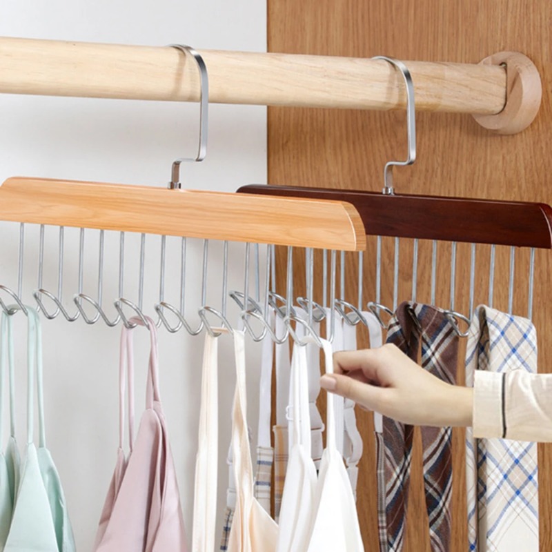 الخشب الصلب ثمانية هوك شماعات  - مراجعة Sock Organizer Tray وسعره