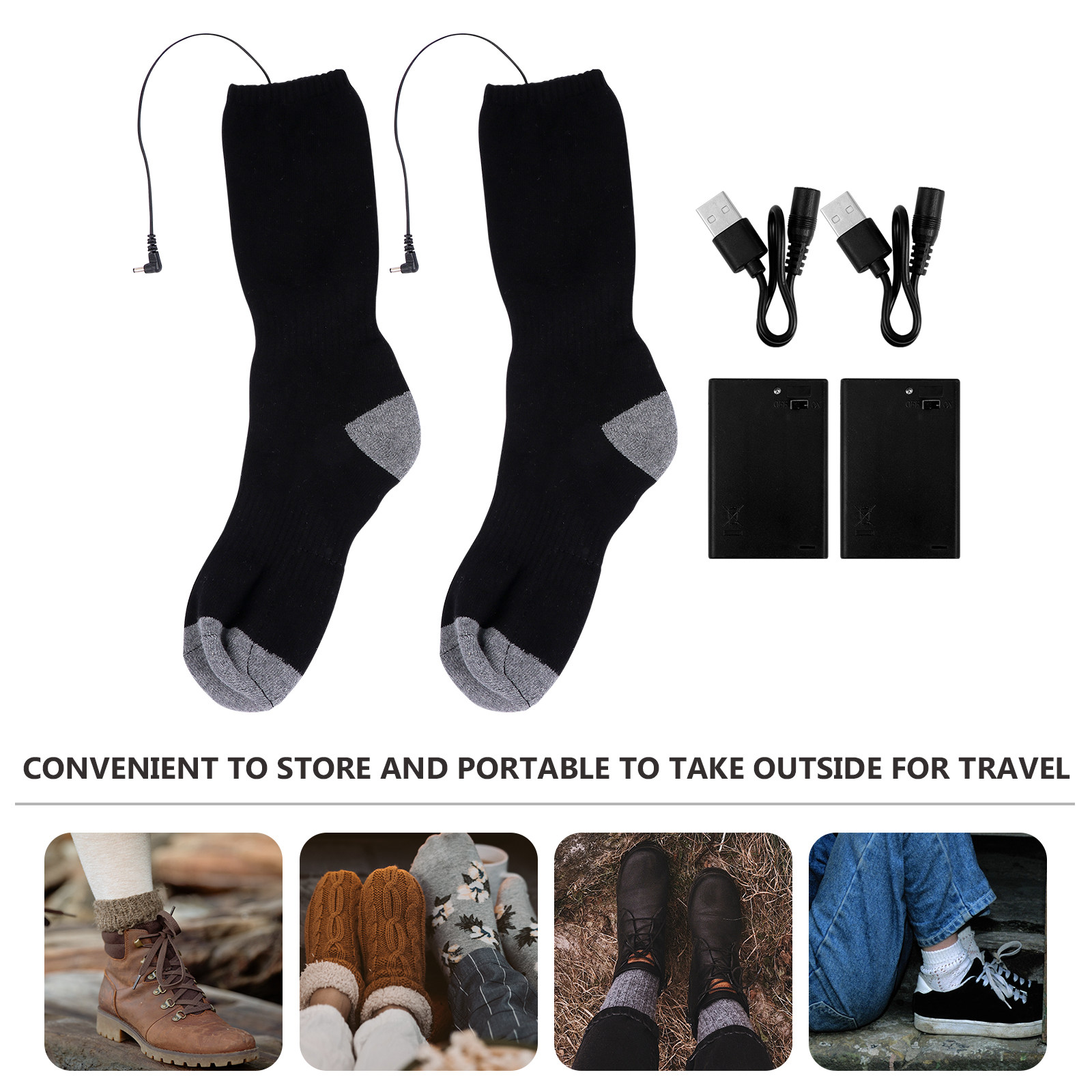 جوارب مدفأة تعمل بالـ USB لتدف - مراجعة Thermal Sock Winter وسعره