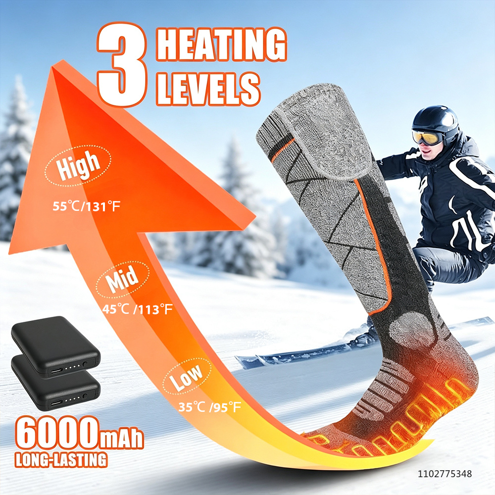 جوارب جديدة قابلة للشحن بسعة 6 - مراجعة Thermal Sock Winter وسعره