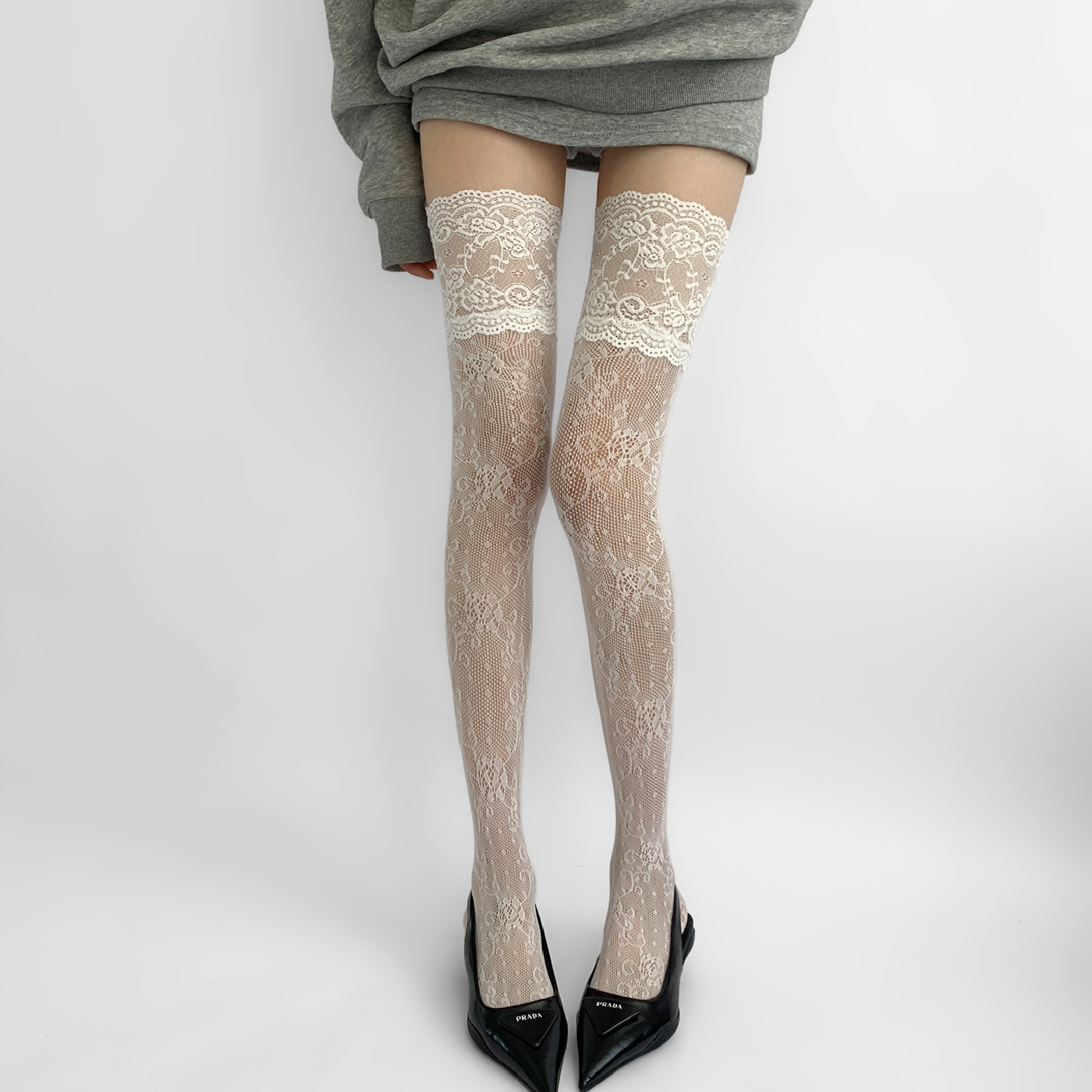 1/3pairs النساء زهرة الدانتيل  - مراجعة Fishnet Stocking Women وسعره
